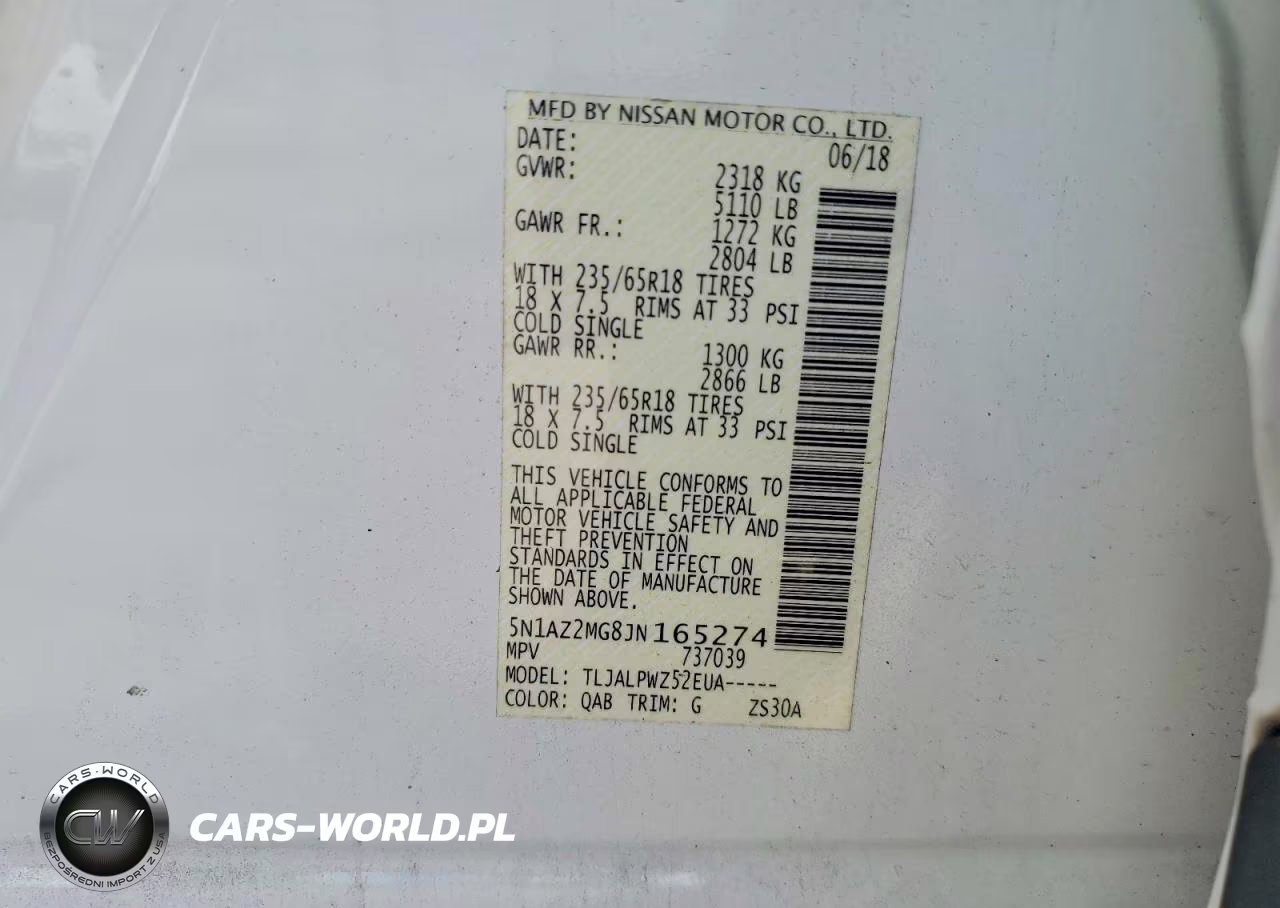 2018 Nissan Murano S VIN:5N1AZ2MG8JN165274 - 13