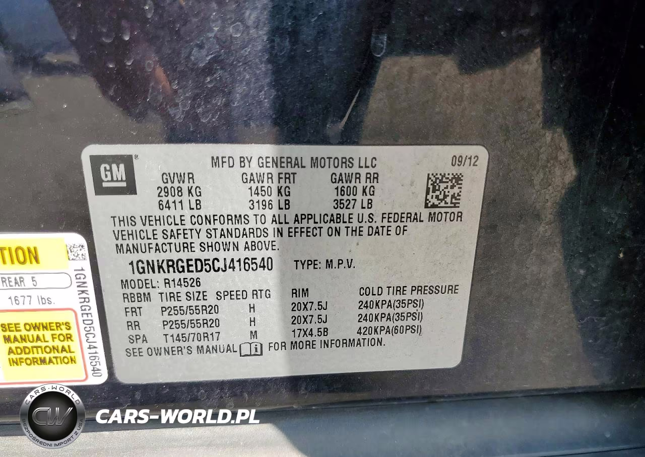 2012 Chevrolet Traverse Lt VIN:1GNKRGED5CJ416540 - 13