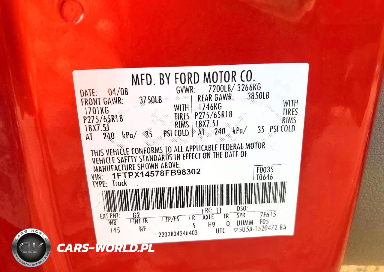 2008 Ford F150 VIN:1FTPX14578FB98302 - 12