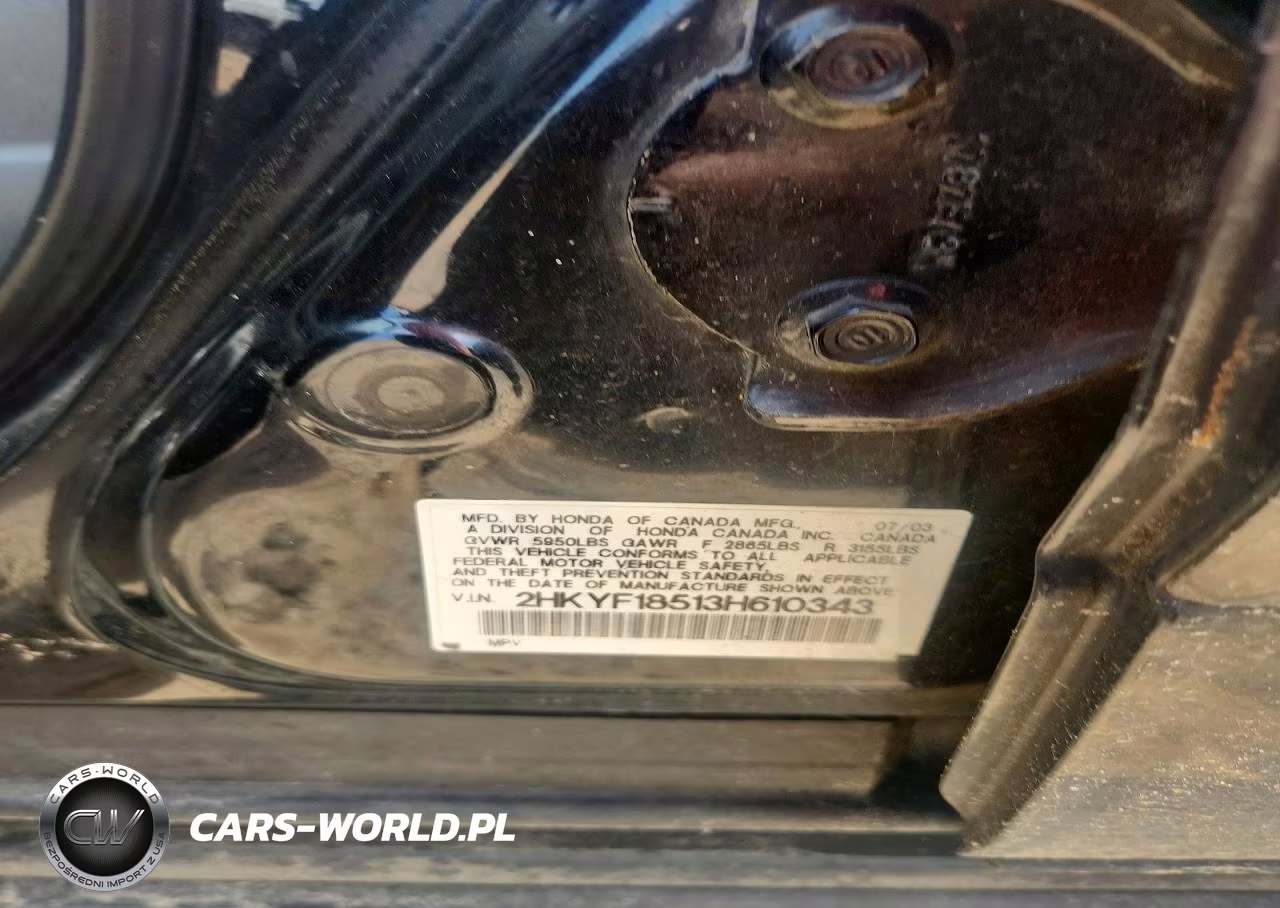 2003 Honda Pilot Exl VIN:2HKYF18513H610343 - 12
