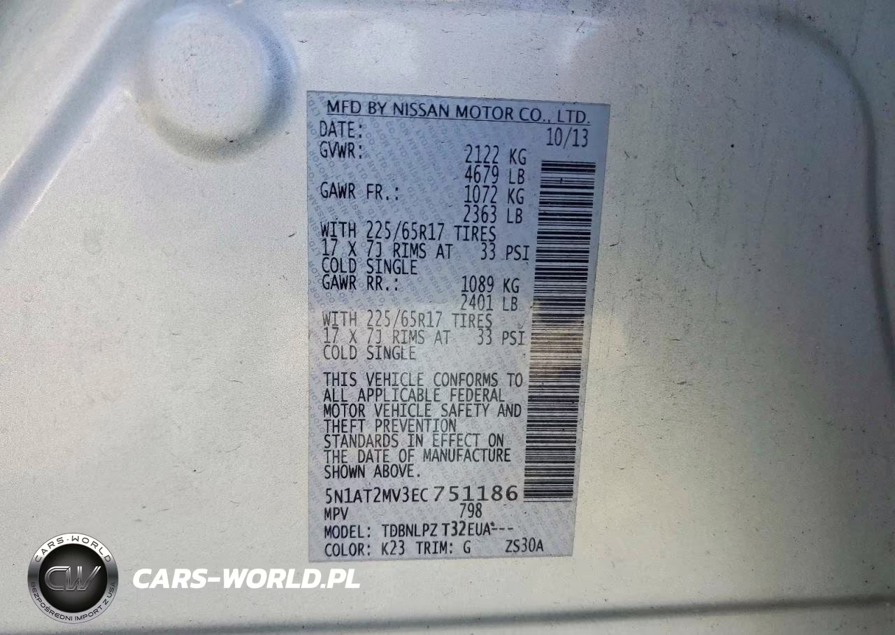 2014 Nissan Rogue S VIN:5N1AT2MV3EC751186 - 13