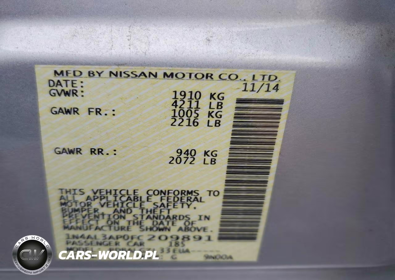 2015 Nissan Altima 2.5 S VIN:1N4AL3AP0FC209891 - 12