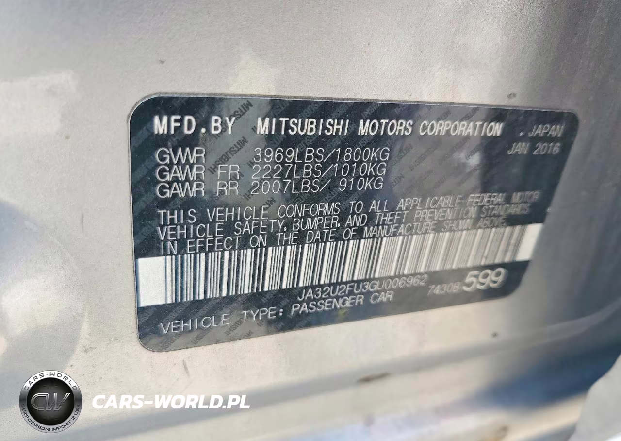 2016 Mitsubishi Lancer Es VIN:JA32U2FU3GU006962 - 12