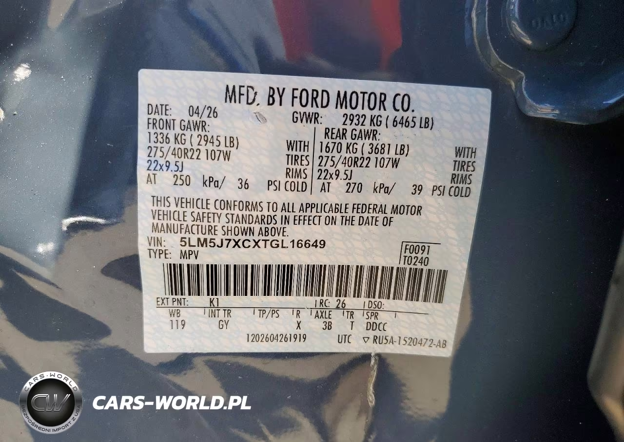 2026 Lincoln Aviator Reserve VIN:5LM5J7XCXTGL16649 - 13