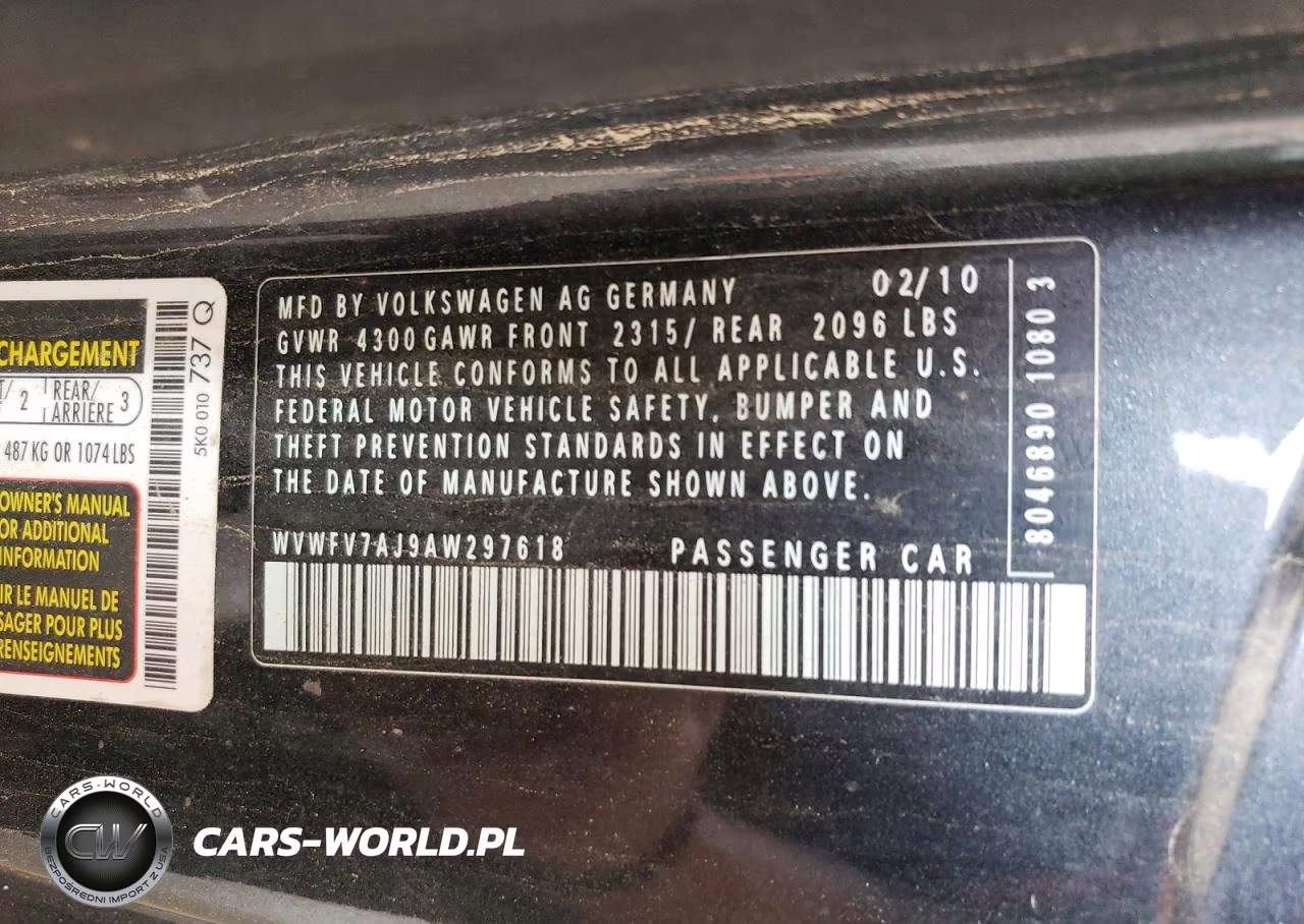 2010 Volkswagen Gti Gti VIN:WVWFV7AJ9AW297618 - 12