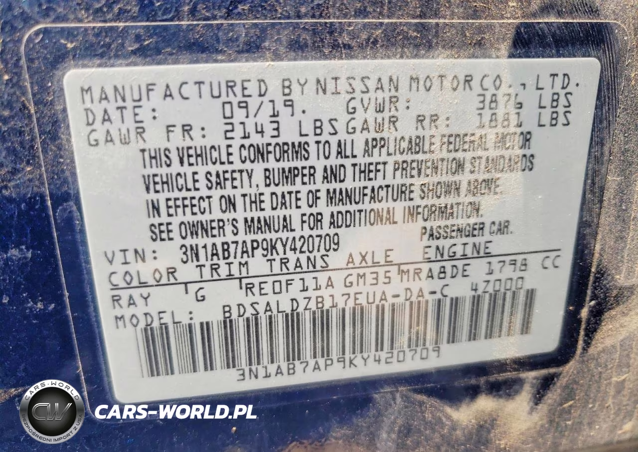 2019 Nissan Sentra Sv VIN:3N1AB7AP9KY420709 - 12