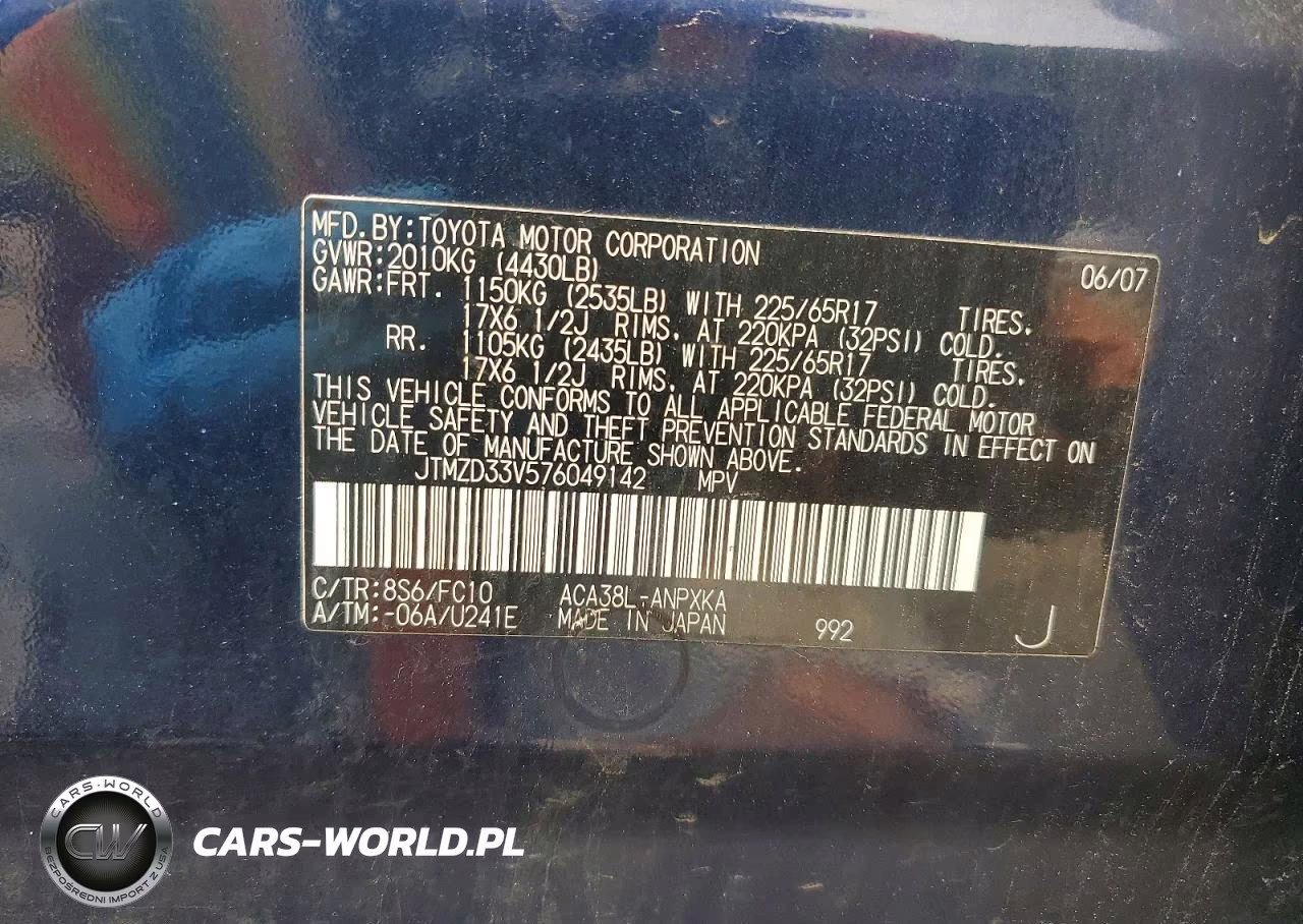 2007 Toyota Rav4 Base VIN:JTMZD33V576049142 - 13