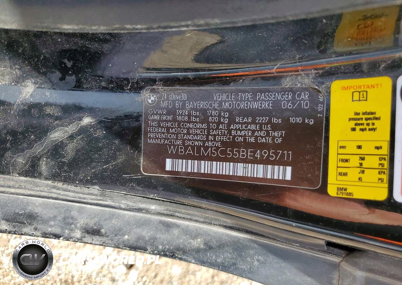 2011 BMW Z4 Sdrive30I VIN:WBALM5C55BE495711 - 12