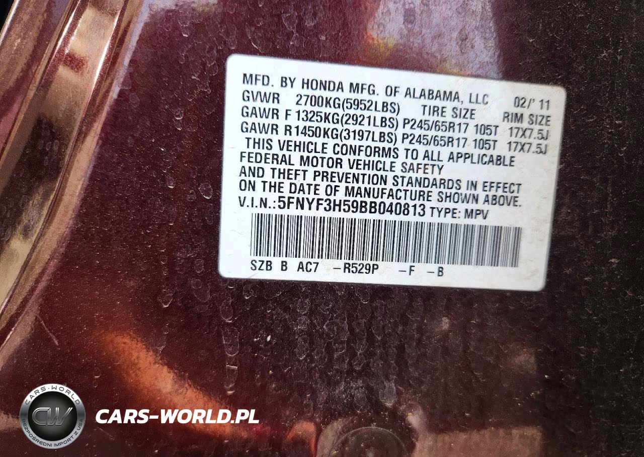 2011 Honda Pilot Exl VIN:5FNYF3H59BB040813 - 13