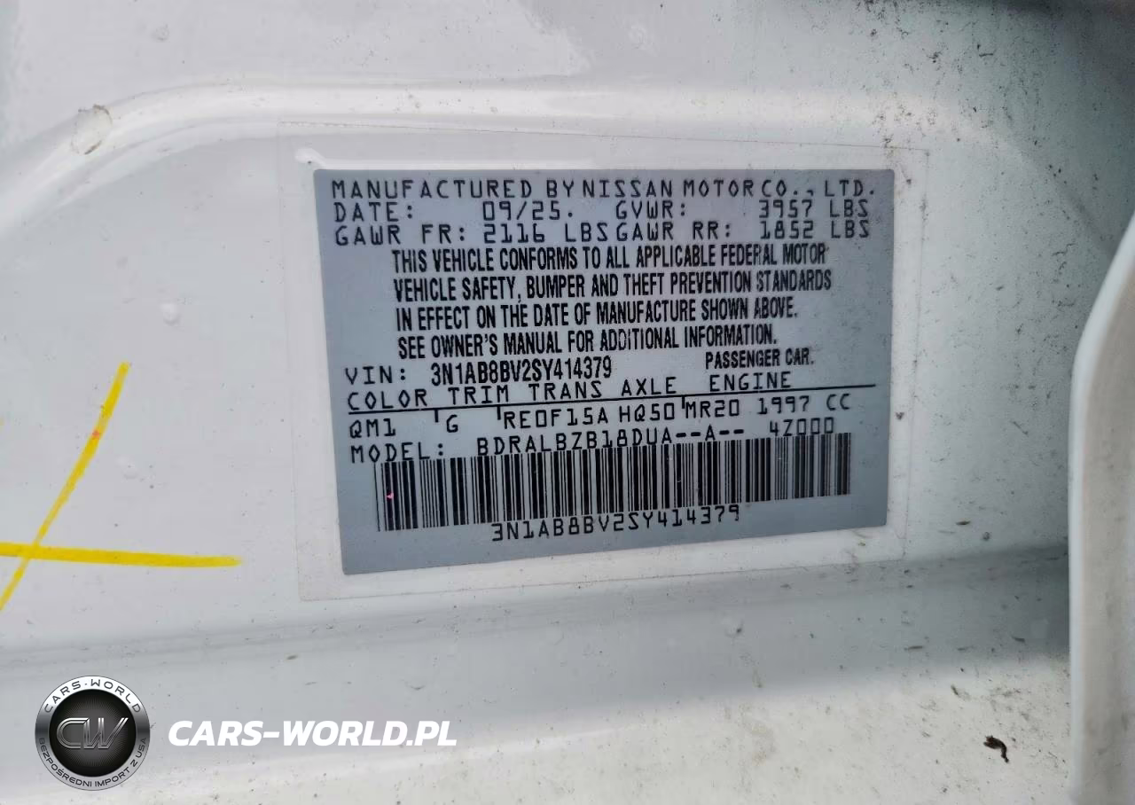 2025 Nissan Sentra S VIN:3N1AB8BV2SY414379 - 12