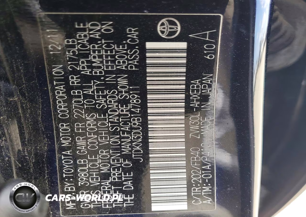 2011 Toyota Prius Two VIN:JTDKN3DU9B1478911 - 12