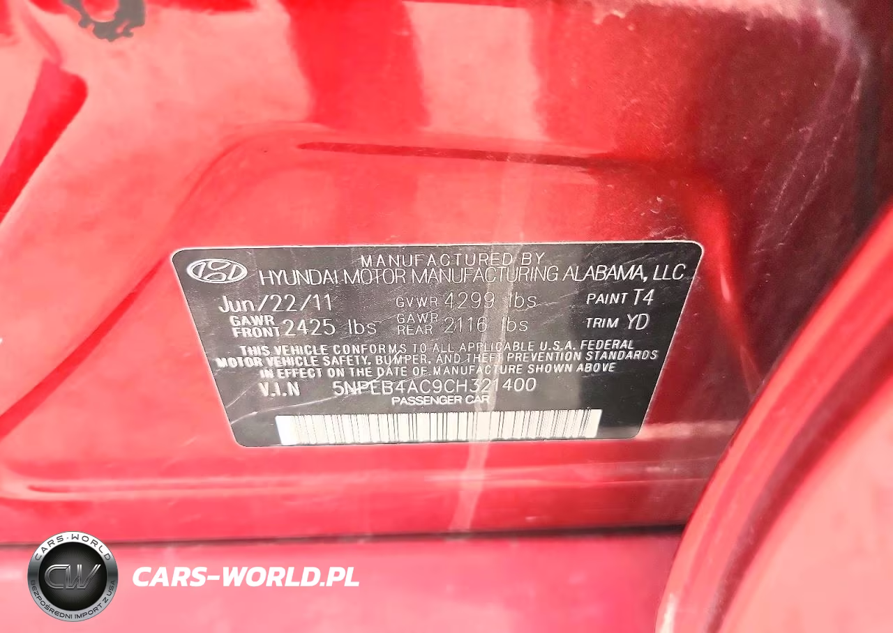 2012 Hyundai Sonata Gls VIN:5NPEB4AC9CH321400 - 12
