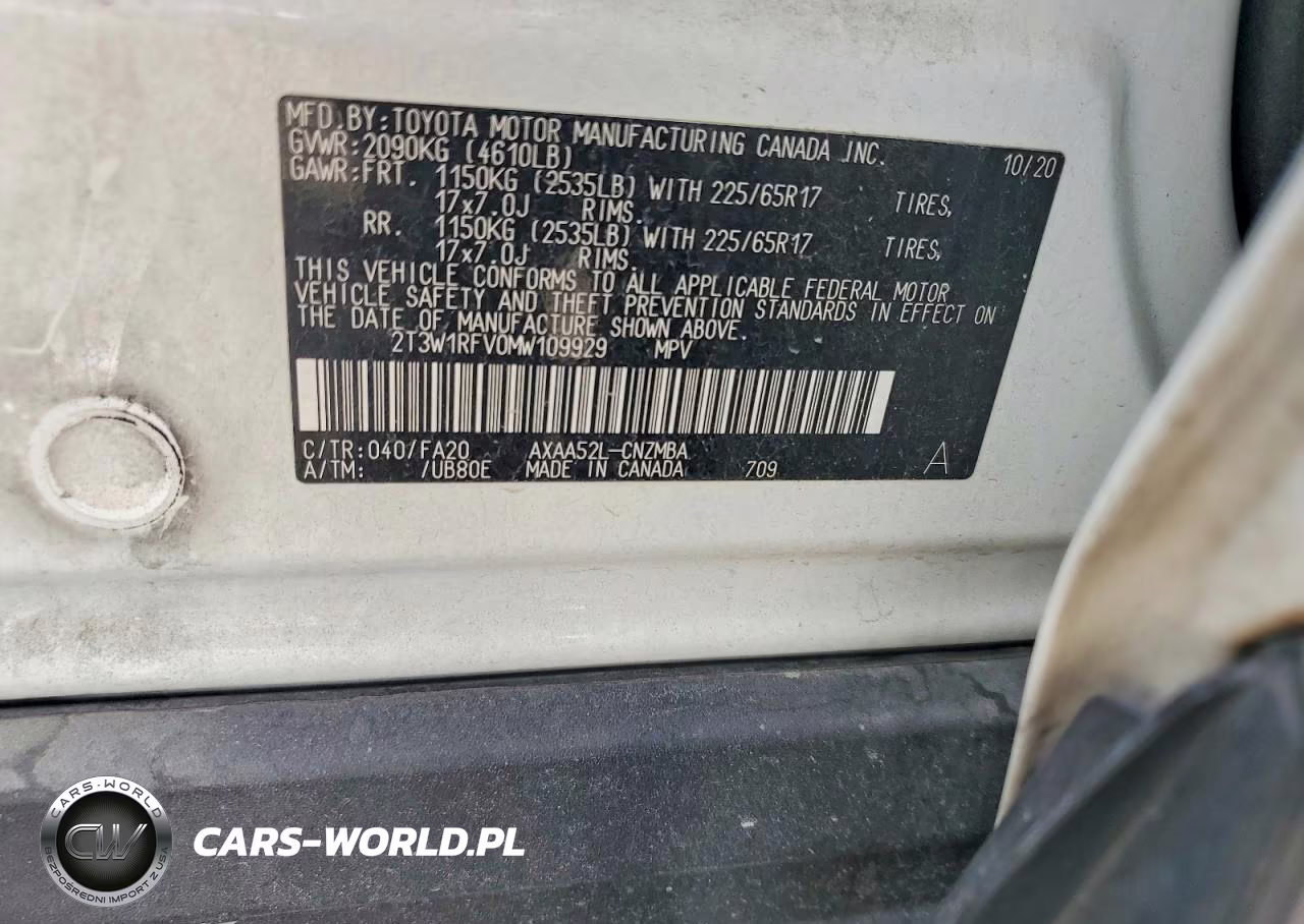 2021 Toyota Rav4 Xle VIN:2T3W1RFV0MW109929 - 13