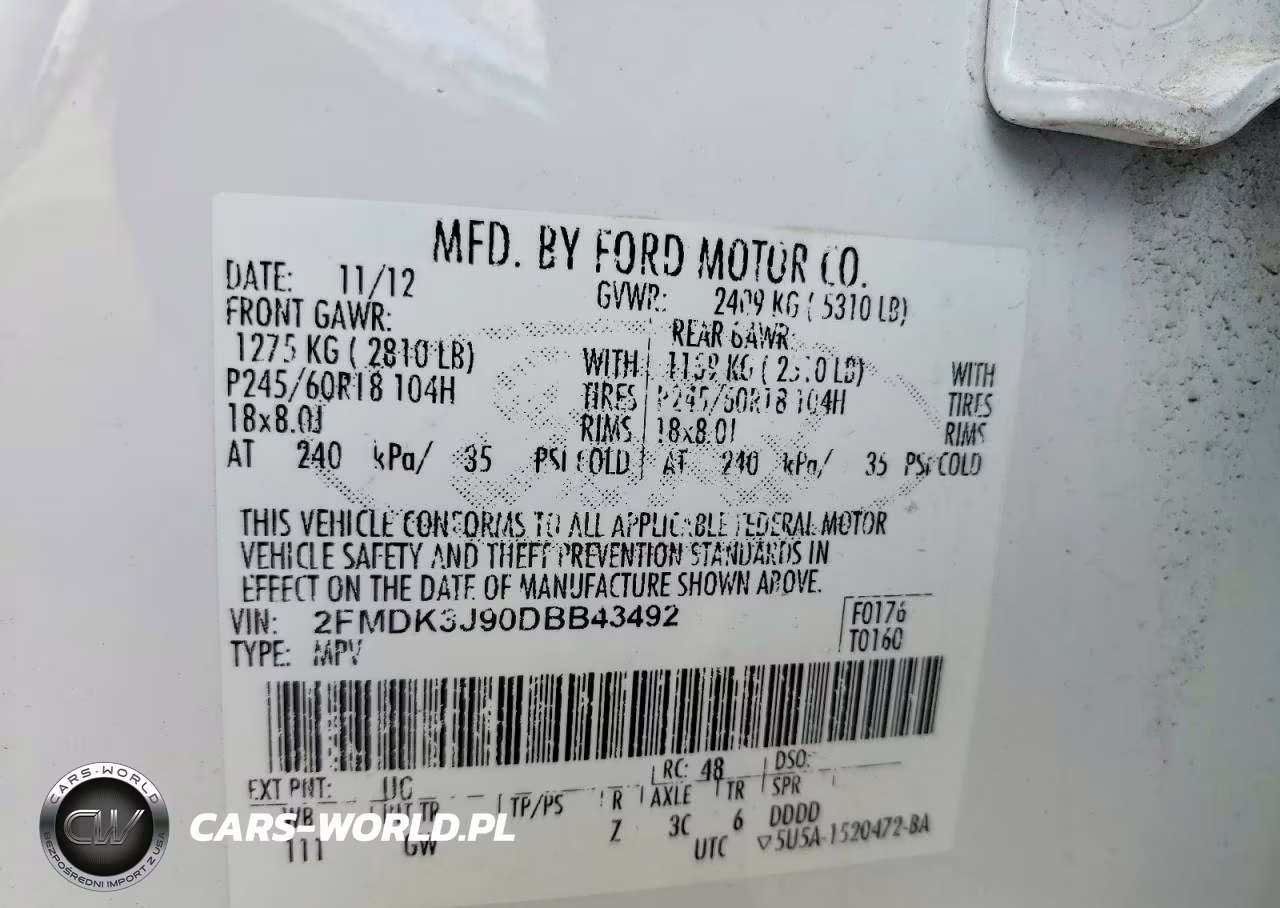 2013 Ford Edge Sel VIN:2FMDK3J90DBB43492 - 13