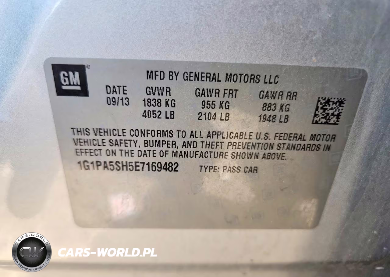 2014 Chevrolet Cruze Ls VIN:1G1PA5SH5E7169482 - 13