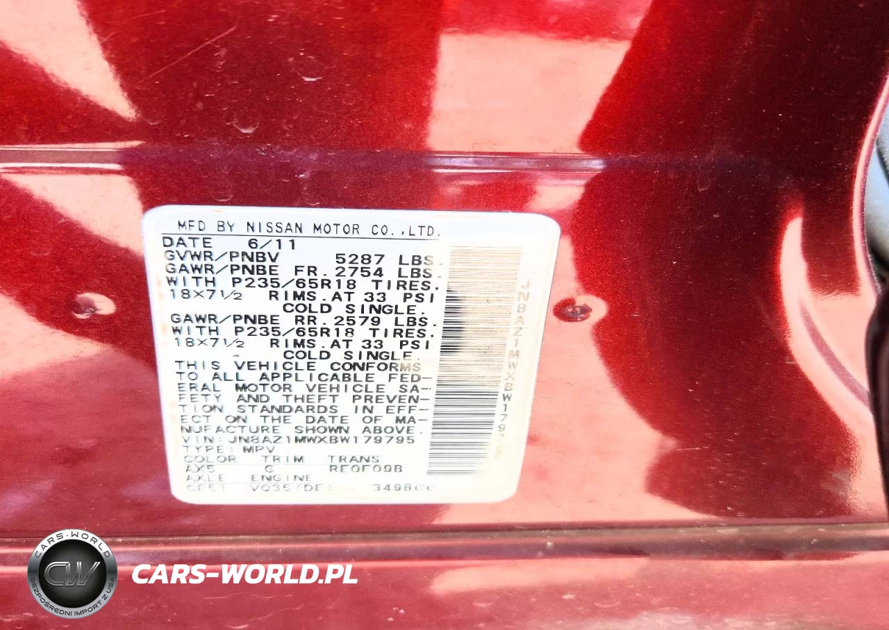 2011 Nissan Murano S VIN:JN8AZ1MWXBW179795 - 12
