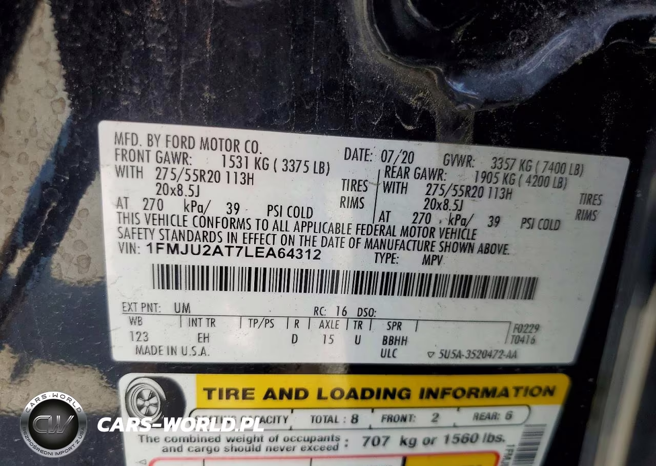2020 Ford Expedition Limited VIN:1FMJU2AT7LEA64312 - 12