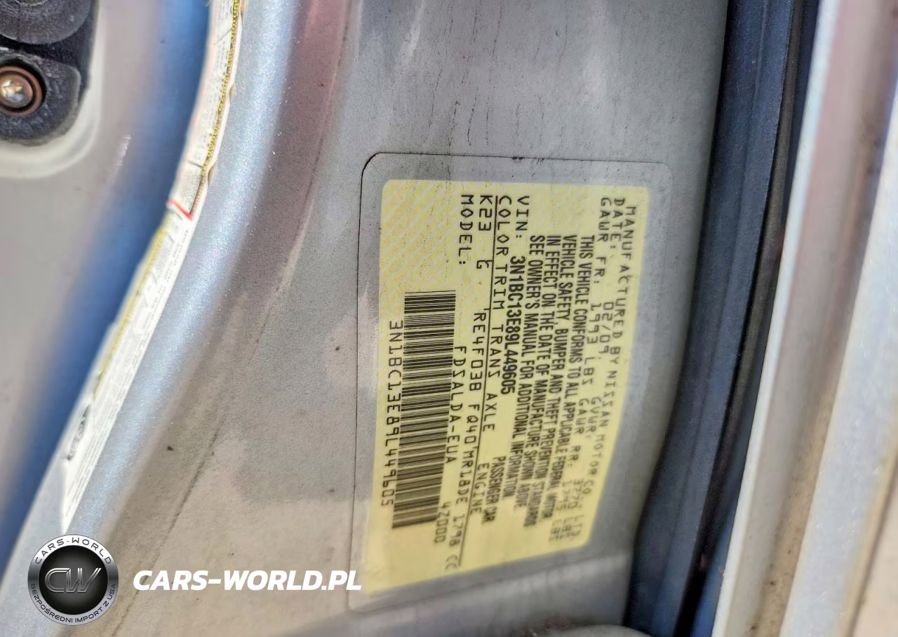 2009 Nissan Versa 1.8 S VIN:3N1BC13E89L449605 - 12