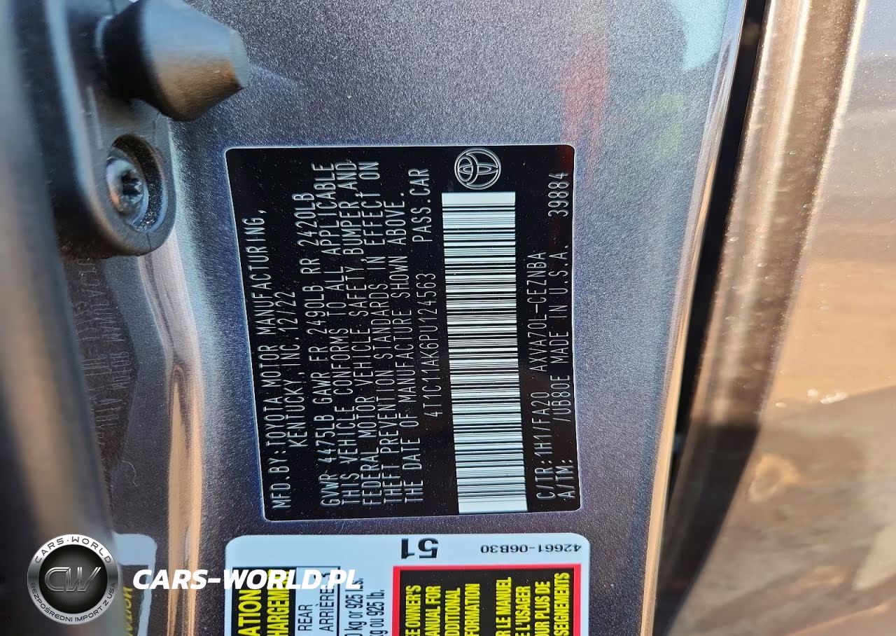 2023 Toyota Camry Le VIN:4T1C11AK6PU124563 - 12