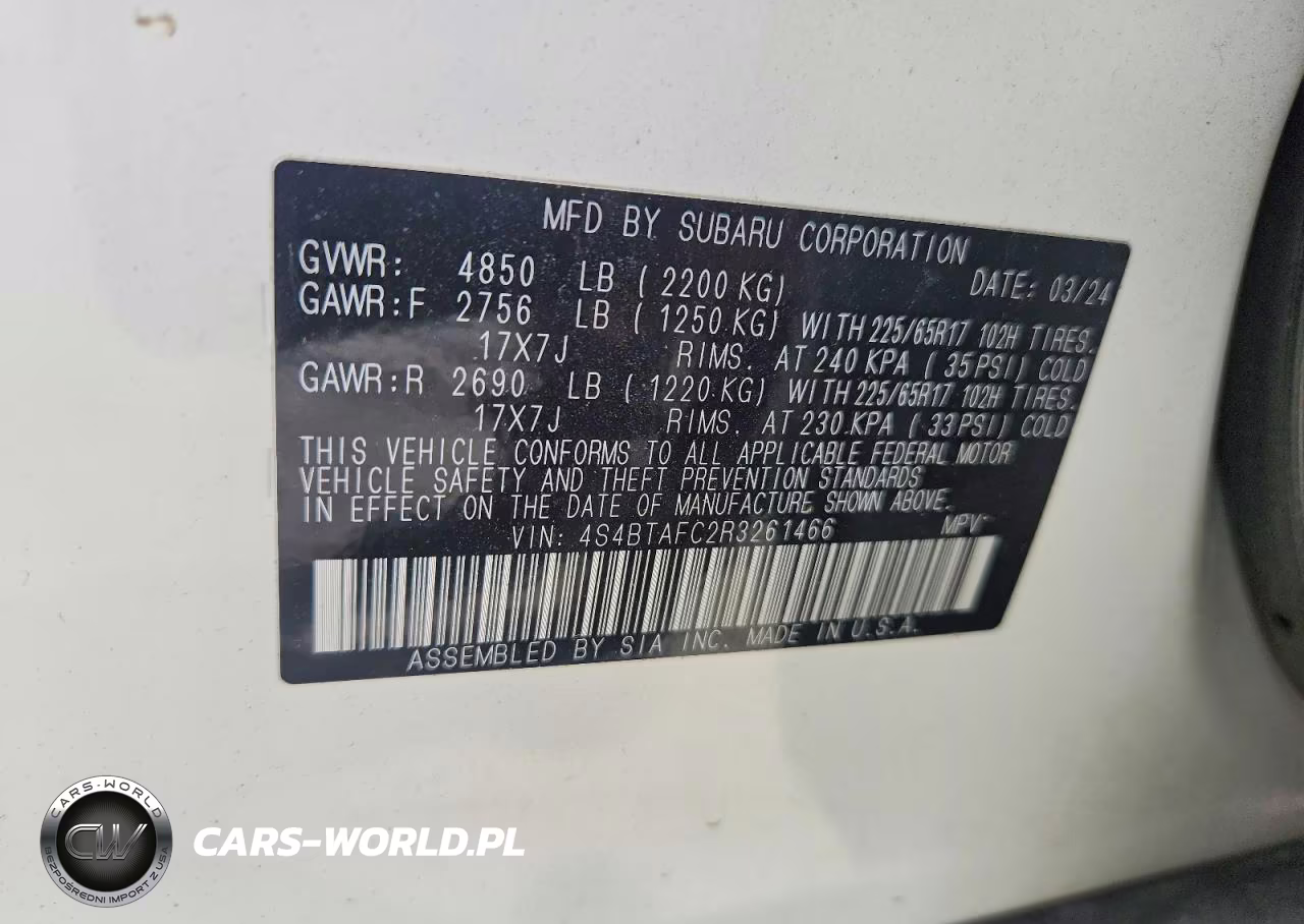 2024 Subaru Outback Premium VIN:4S4BTAFC2R3261466 - 12