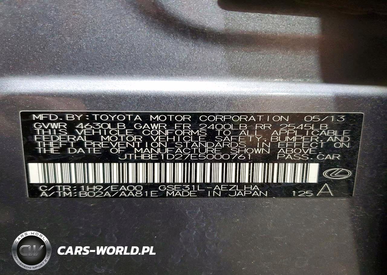 2014 Lexus Is 350 VIN:JTHBE1D27E5000761 - 12