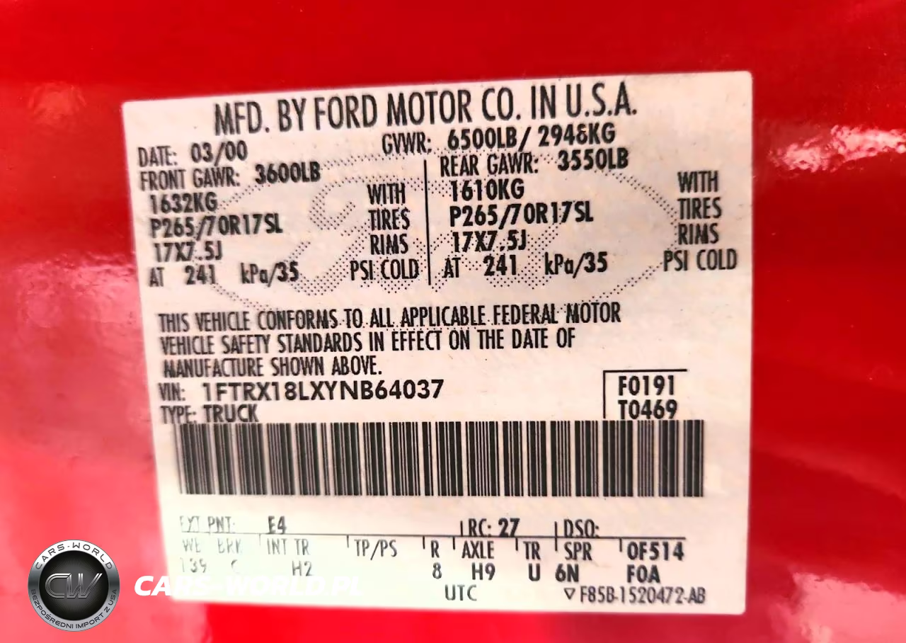 2000 Ford F150 VIN:1FTRX18LXYNB64037 - 12