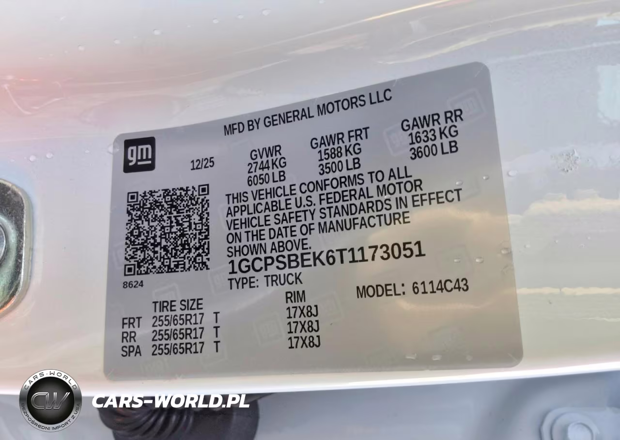 2026 Chevrolet Colorado VIN:1GCPSBEK6T1173051 - 12