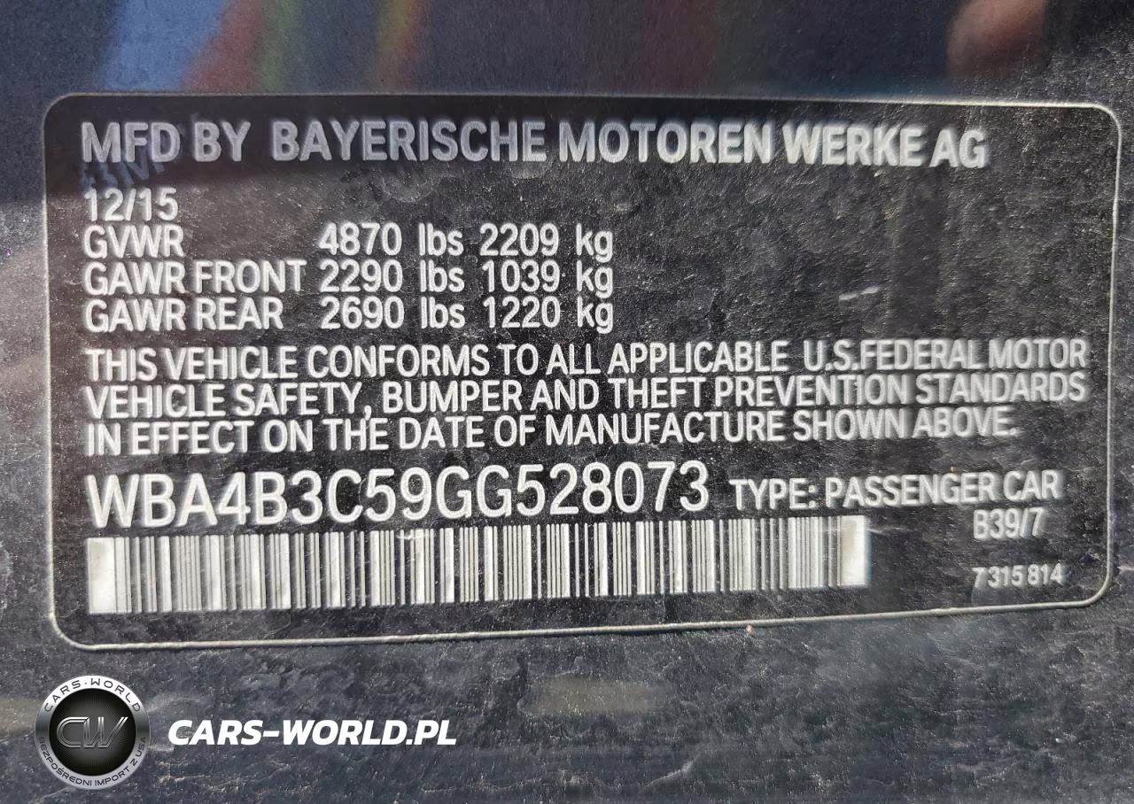 2016 BMW 435 Xi Gran Coupe VIN:WBA4B3C59GG528073 - 12
