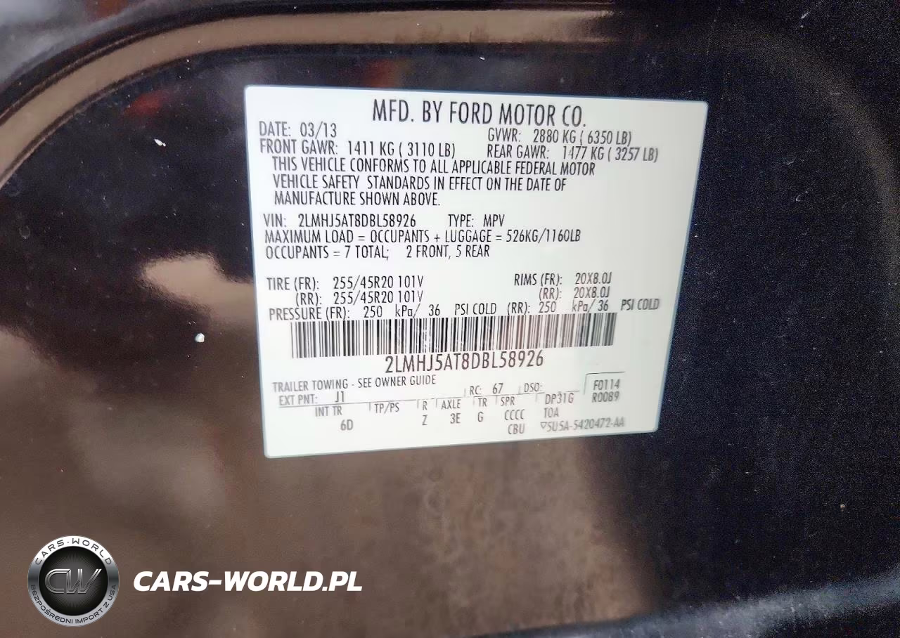 2013 Lincoln Mkt VIN:2LMHJ5AT8DBL58926 - 13