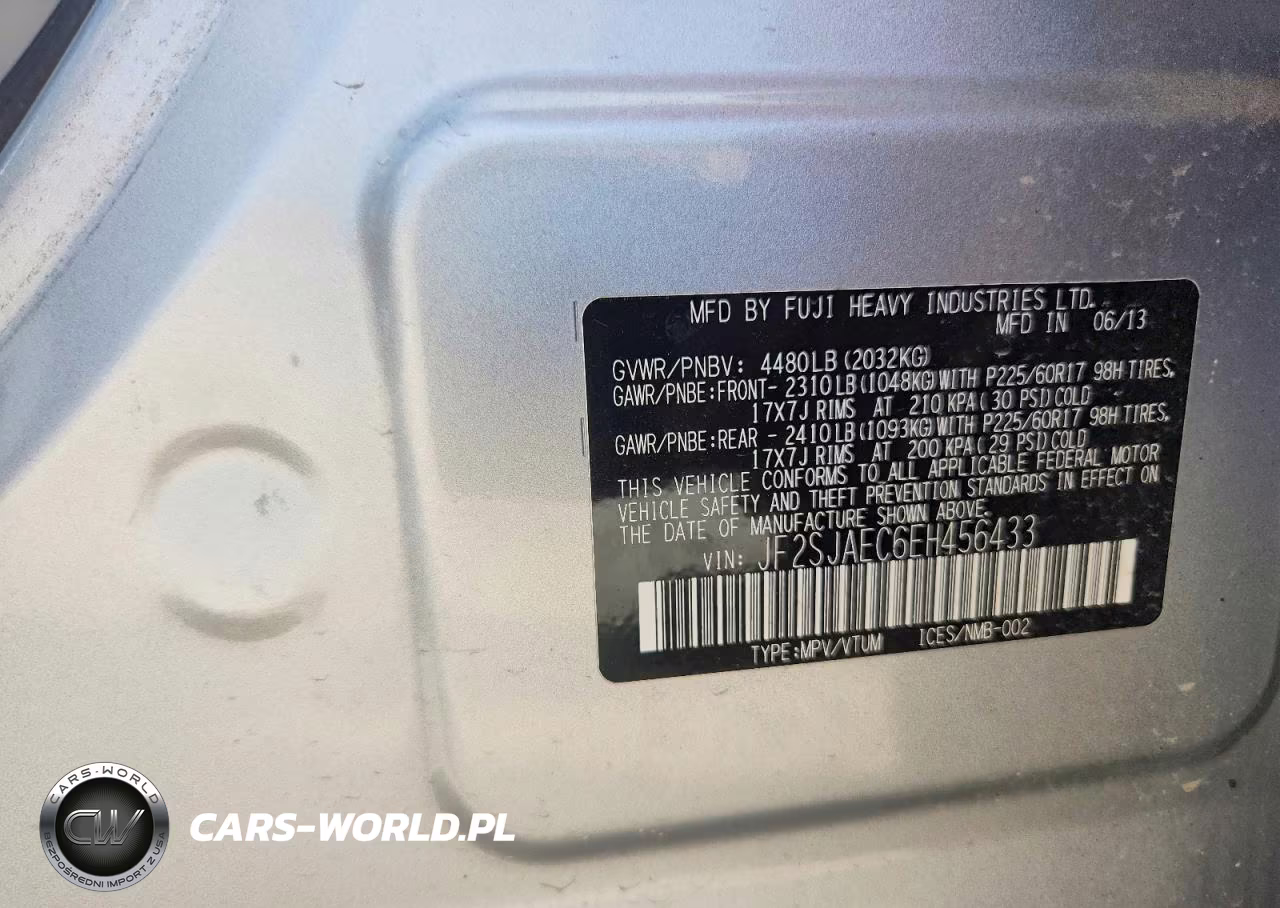 2014 Subaru Forester 2.5I Premium VIN:JF2SJAEC6EH456433 - 13