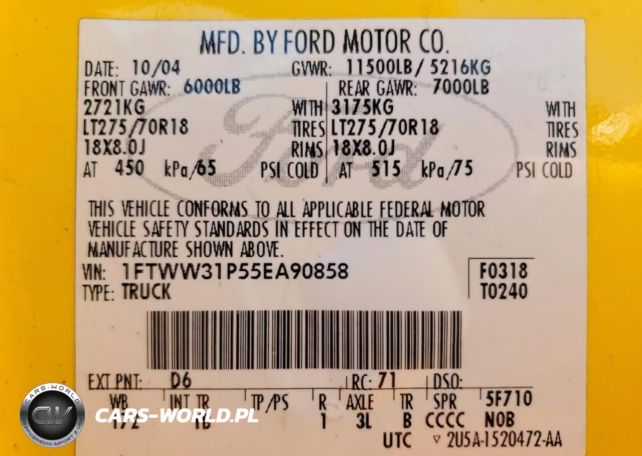 2005 Ford F350 Srw Super Duty VIN:1FTWW31P55EA90858 - 14