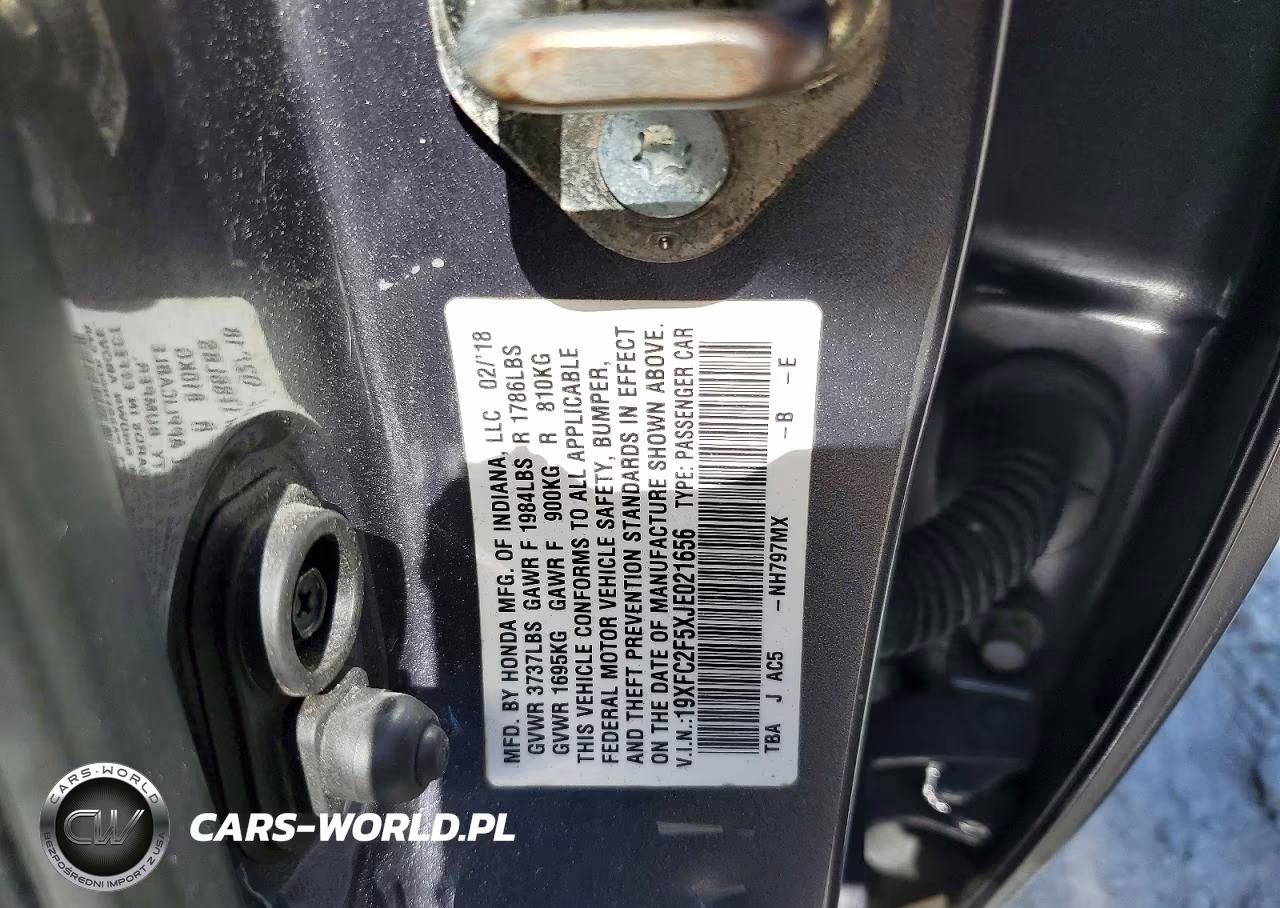 2018 Honda Civic Lx VIN:19XFC2F5XJE021656 - 12