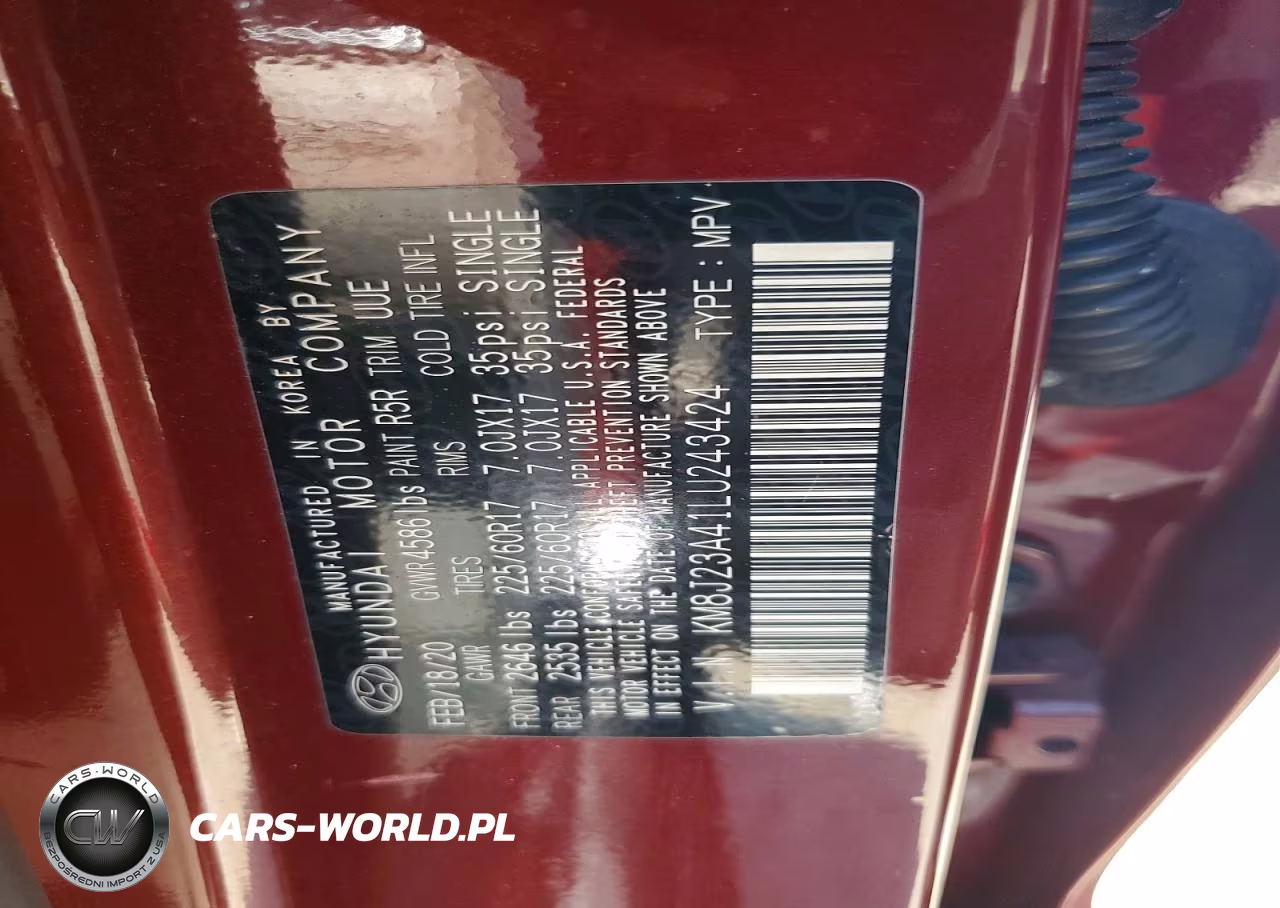 2020 Hyundai Tucson Se VIN:KM8J23A41LU243424 - 12