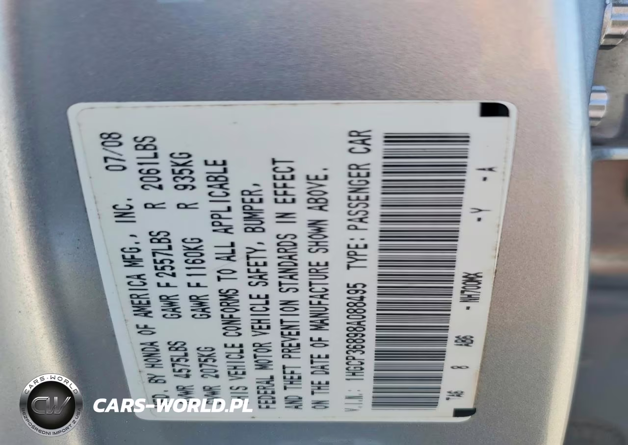 2008 Honda Accord Exl VIN:1HGCP36898A088495 - 13