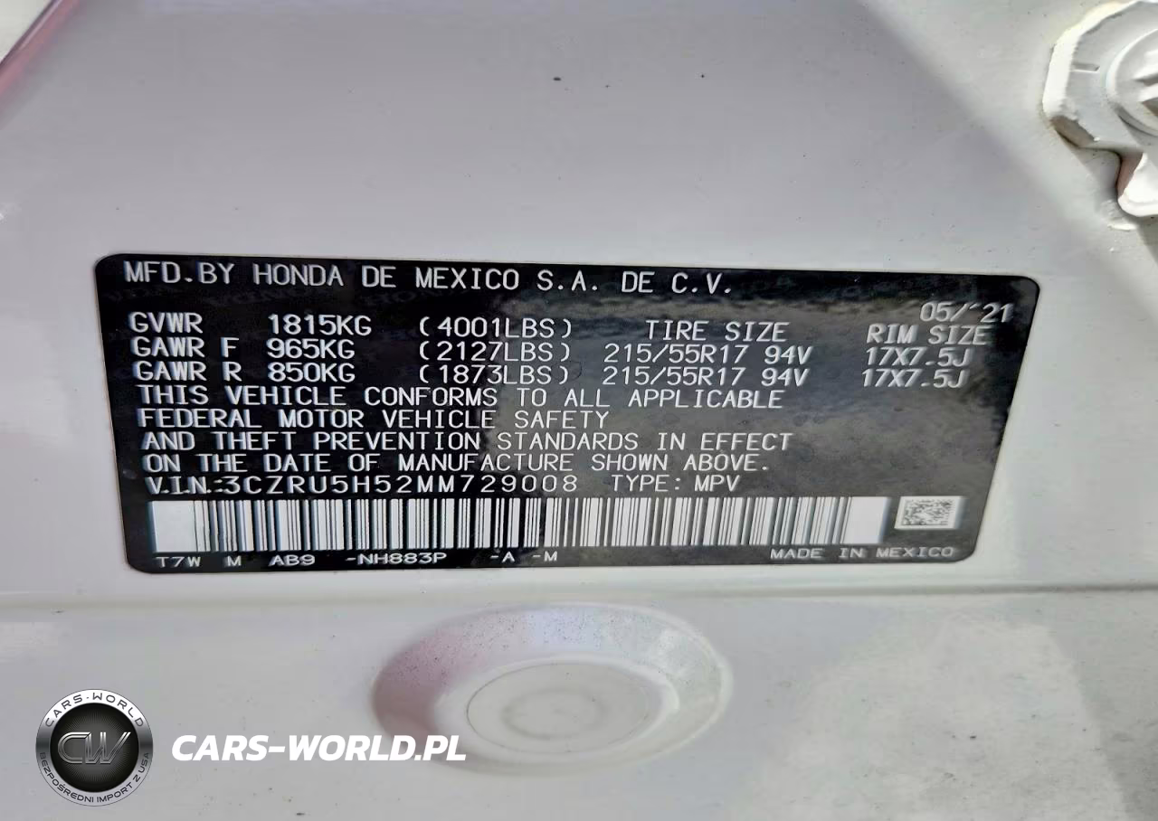 2021 Honda Hr-V Ex VIN:3CZRU5H52MM729008 - 13