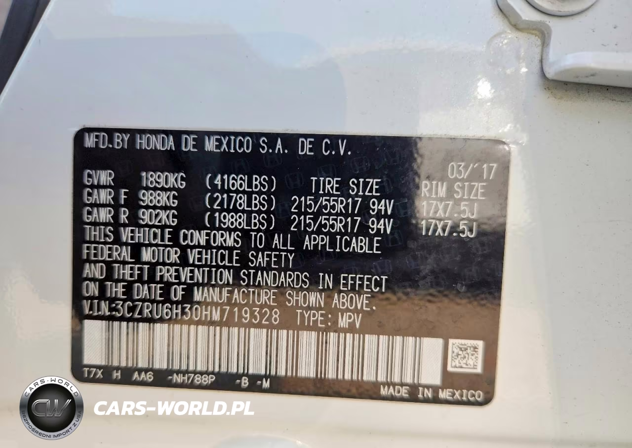 2017 Honda Hr-V Lx VIN:3CZRU6H30HM719328 - 12
