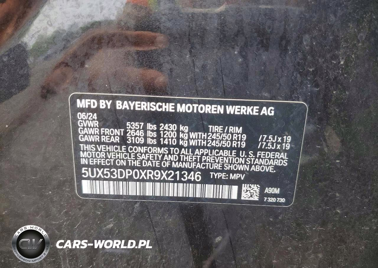 2024 BMW X3 xDrive30I VIN:5UX53DP0XR9X21346 - 13
