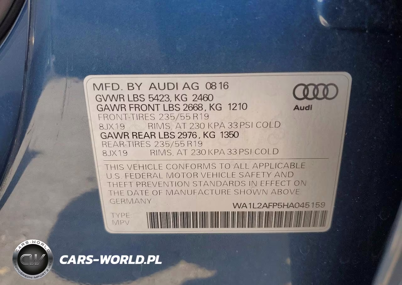 2017 Audi Q5 Premium Plus VIN:WA1L2AFP5HA045159 - 13