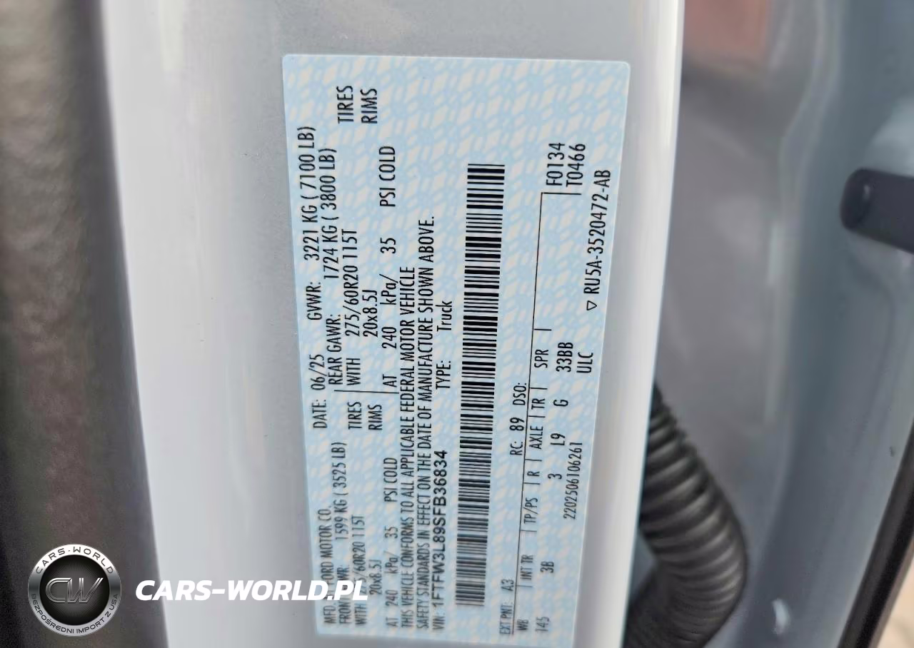 2025 Ford F150 Xlt VIN:1FTFW3L89SFB36834 - 12