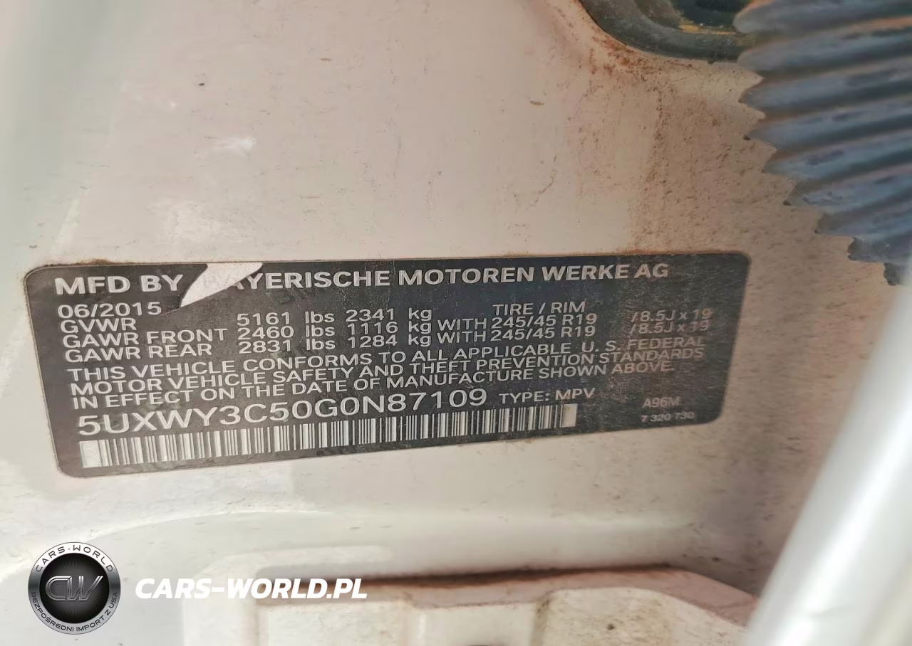 2016 BMW X3 xDrive28D VIN:5UXWY3C50G0N87109 - 13