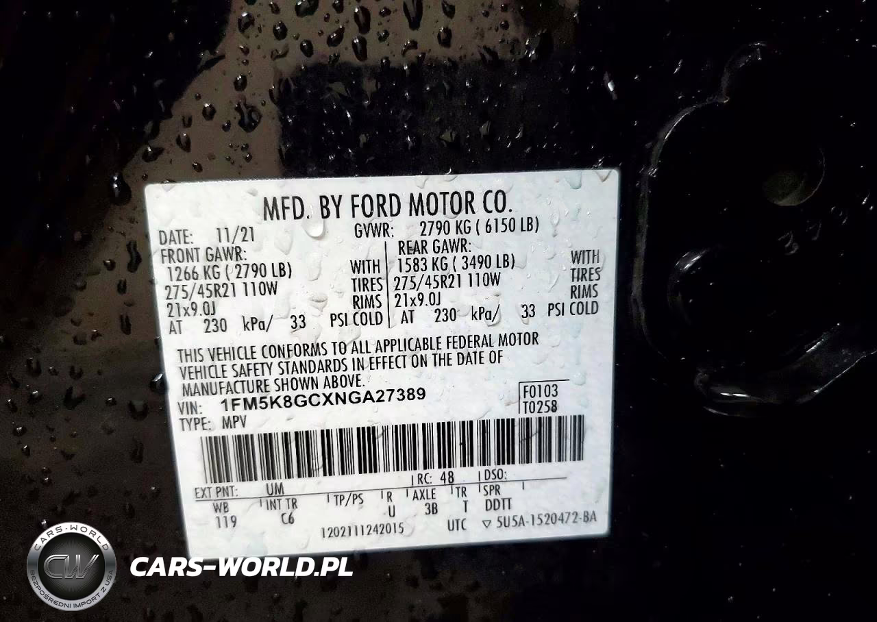 2022 Ford Explorer St VIN:1FM5K8GCXNGA27389 - 13