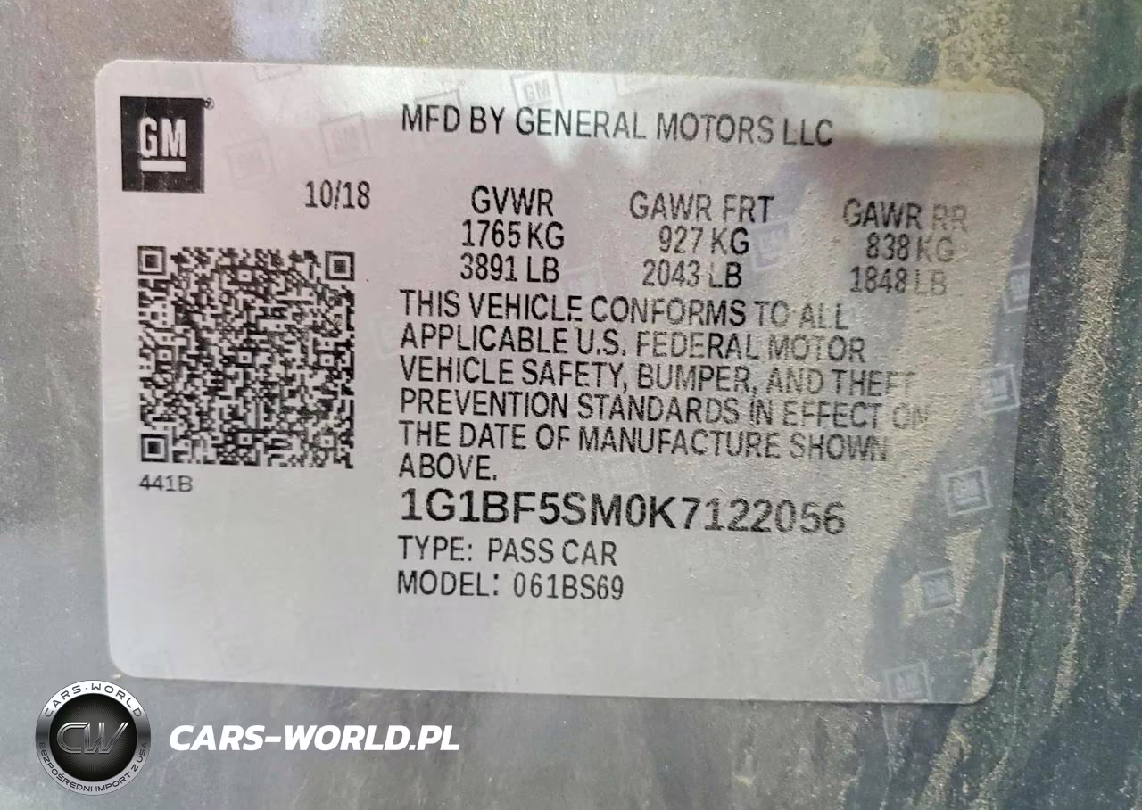 2019 Chevrolet Cruze Premier VIN:1G1BF5SM0K7122056 - 12