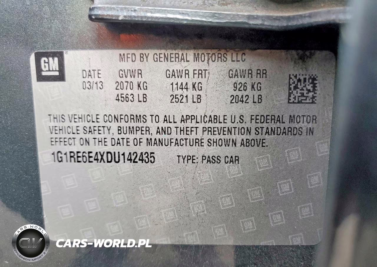 2013 Chevrolet Volt VIN:1G1RE6E4XDU142435 - 13