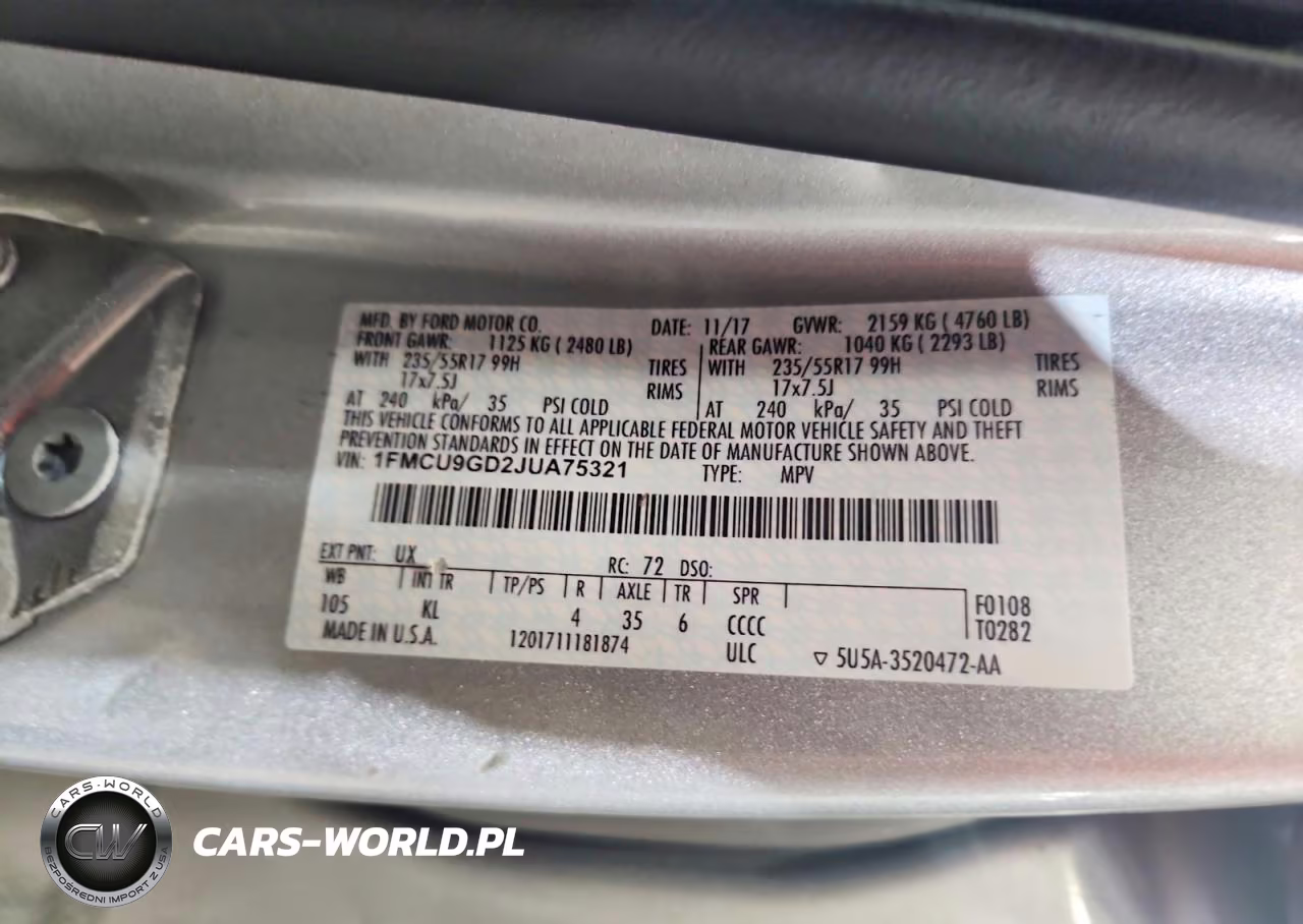 2018 Ford Escape Se VIN:1FMCU9GD2JUA75321 - 13
