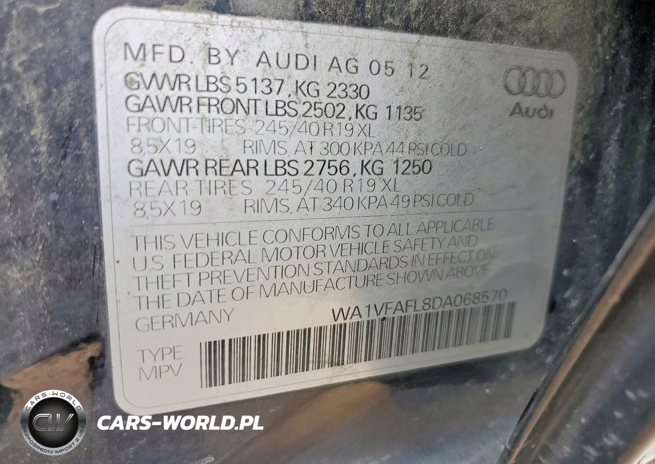 2013 Audi A4 Allroad Prestige VIN:WA1VFAFL8DA068570 - 12
