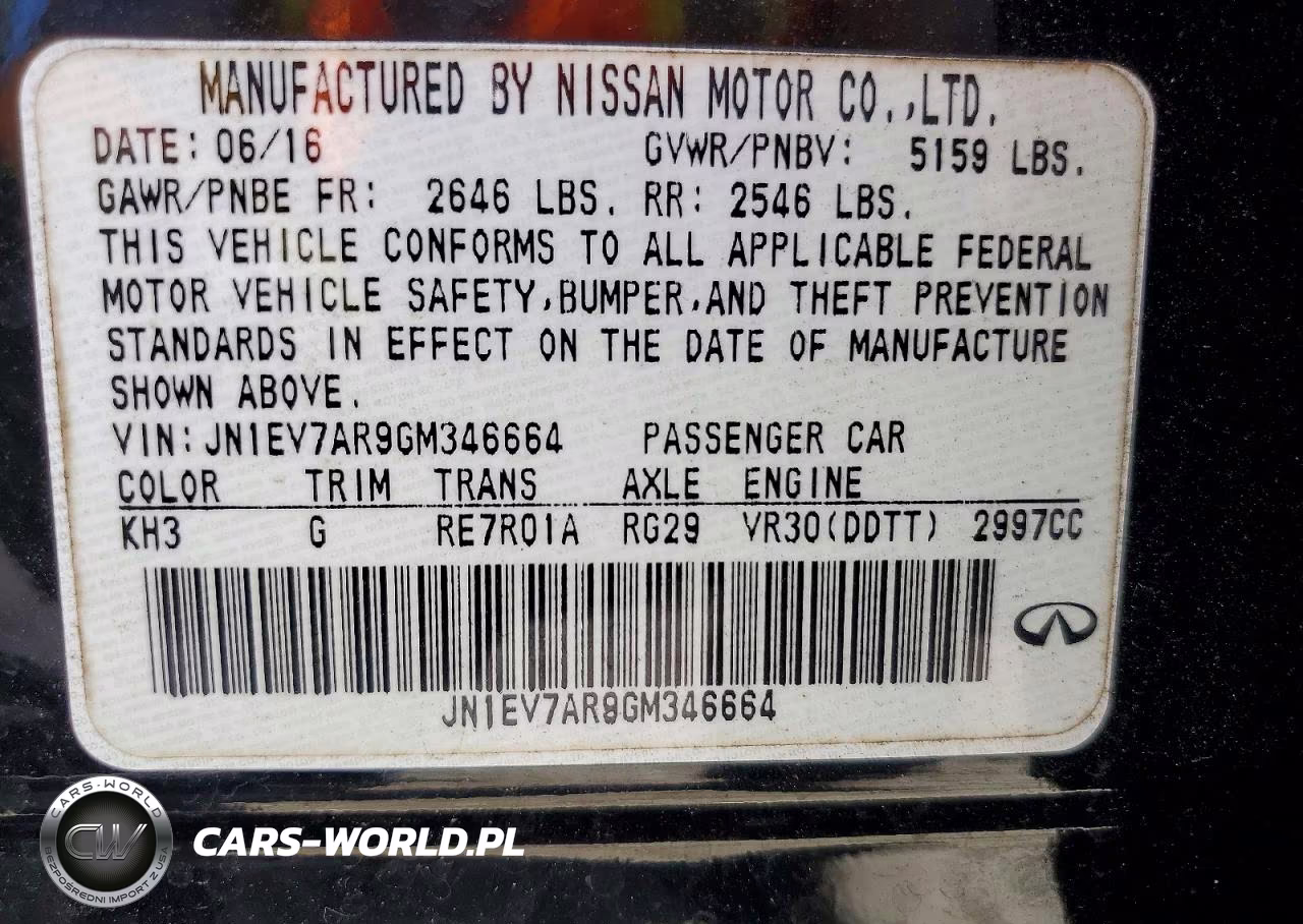 2016 Infiniti Q50 3.0T Premium VIN:JN1EV7AR9GM346664 - 12