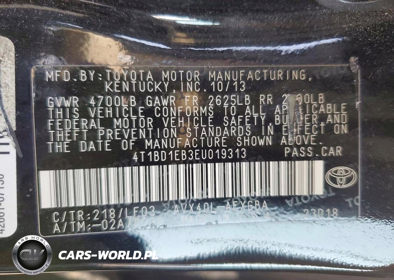 2014 Toyota Avalon Hybrid Xle Premium VIN:4T1BD1EB3EU019313 - 12