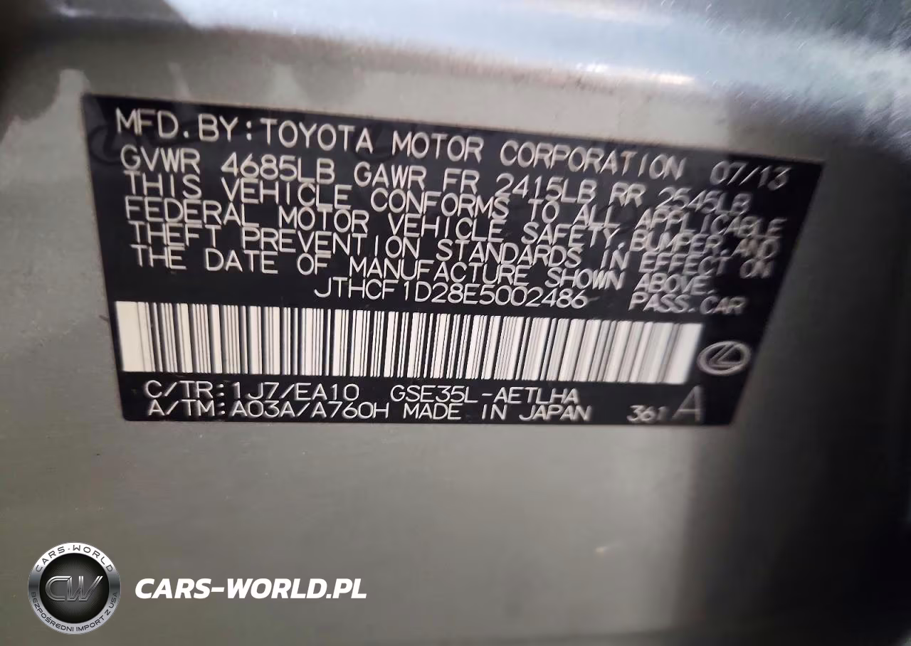 2014 Lexus Is 250 VIN:JTHCF1D28E5002486 - 13