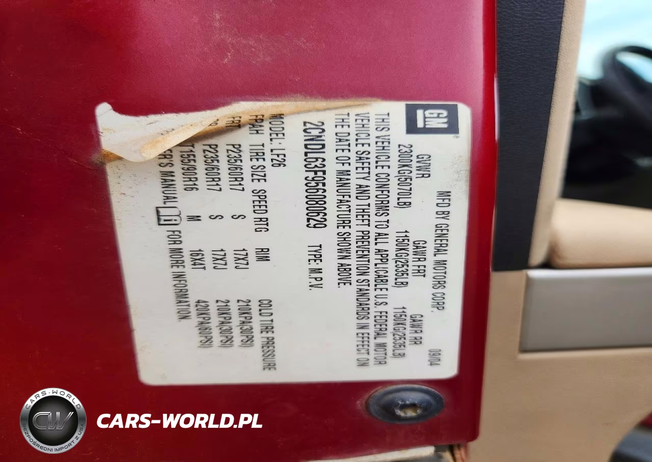 2005 Chevrolet Equinox Lt VIN:2CNDL63F956080629 - 13