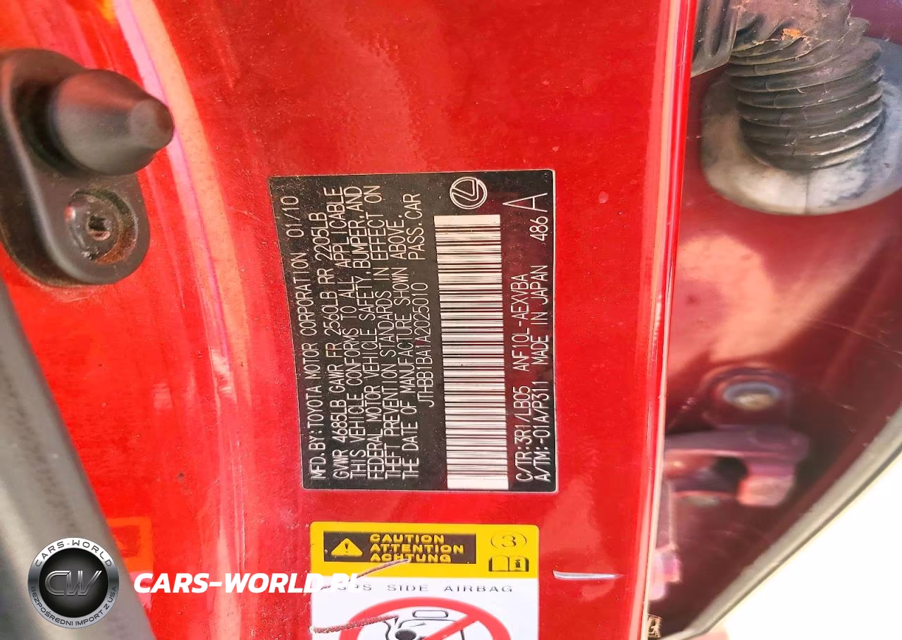 2010 Lexus Hs 250H VIN:JTHBB1BA1A2025010 - 12